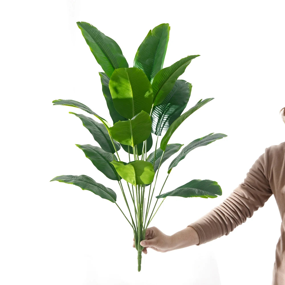 Artificial Plants Large Tropical Palm Tree Fake Banana Plants Leaves Real Touch Plastic Monstera For Home Garden Party Decor