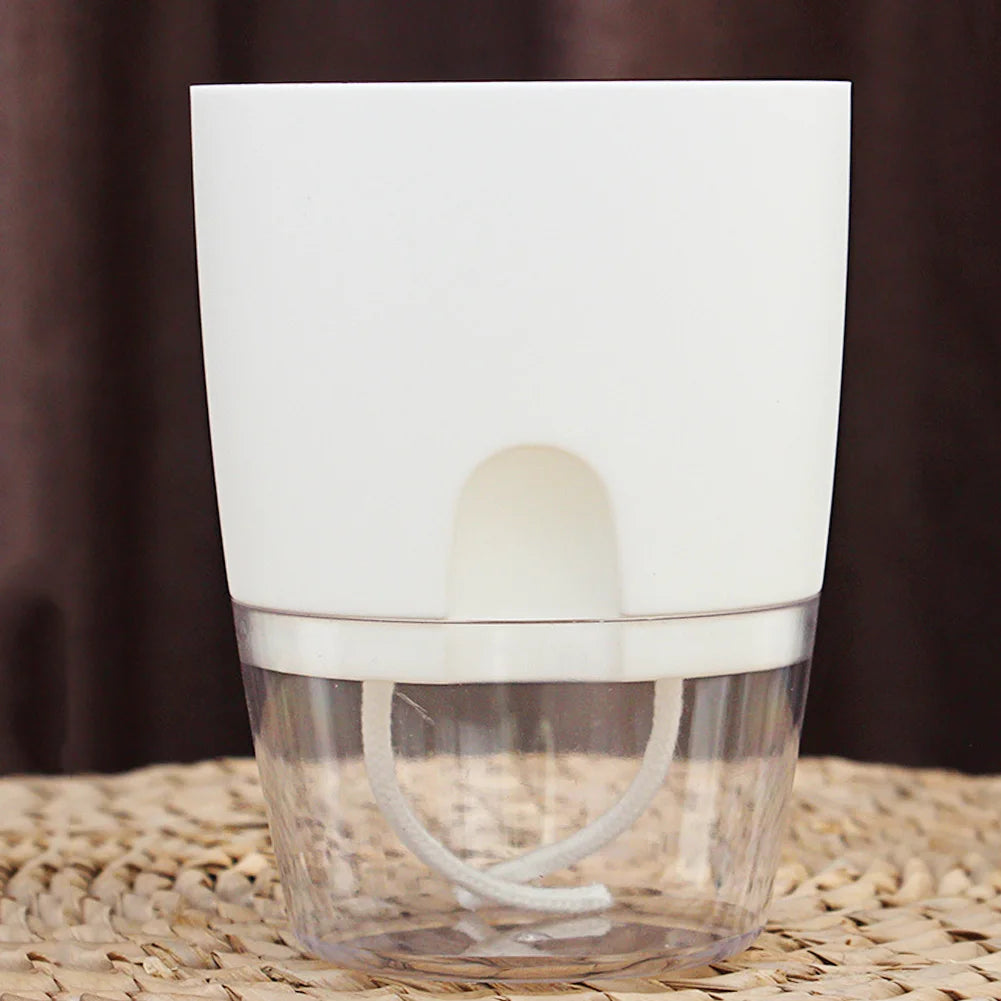 2 Layer Self Watering Plant Flower Pot Home Garden Decor Self Watering Pot Round Flowerpot for Indoor Outdoor Plants and Flowers