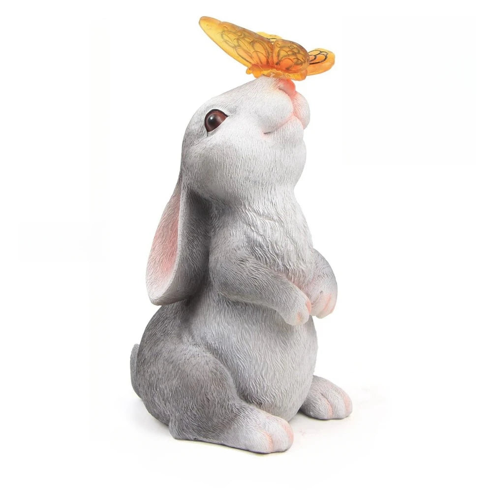 Cute Rabbit Figurine with Butterfly-Solar Powered Garden Decoration