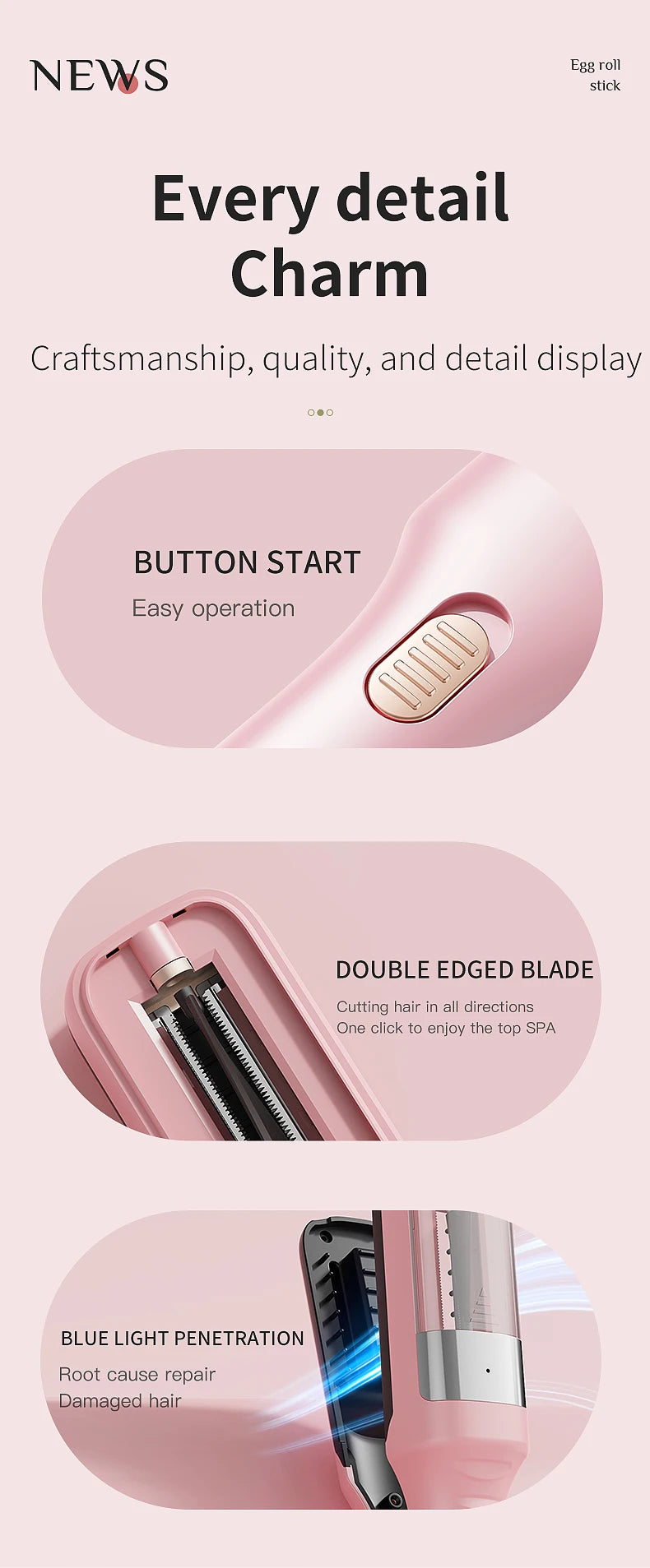 Hair Ends Trimmer Split Remover Dry Damaged Brittle Professional Automatic Trim Split for Women Cordless Hair Cutting Machine
